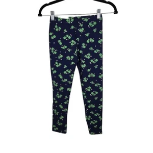 SO Girl's Navy Blue Clover Leggings - Size M (8) - Picture 1 of 6