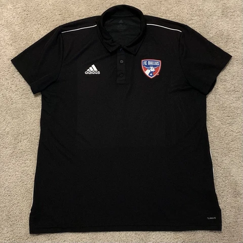 Adidas FC Dallas Team Issue Mens Size XL ClimaLite Performance Polo Shirt Black Cover