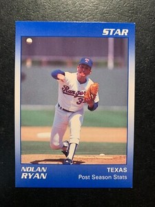 Nolan Ryan 1990 STAR COMPANY Post Season  Stats Card #4 Texas Rangers