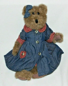 "Vestido vaquero vintage Boyds Bear 12"" estilo Emmy Lou # 91001 bolsillo corazón" - Imagen 1 de 3