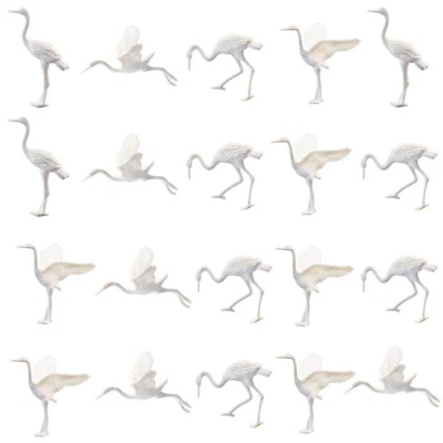 GY25050 24pcs O Scale 1:50 Plastic Birds Red-crowned Crane Model Garden Scene - Image 1 of 4