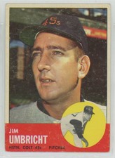 1963 TOPPS JIM UMBRICHT HOUSTON COLT .45S #99