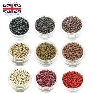 NANO Beads Micro Rings Silicone Lined Hair Extensions 3MM 100/200/300/500/1000UK