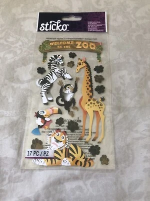 EK Success Sticko Dimensional Stickers Zoo New in Package - Image 1 of 2