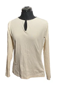Ralph Lauren Women Shirt Top Medium Cream Size M - Picture 1 of 9