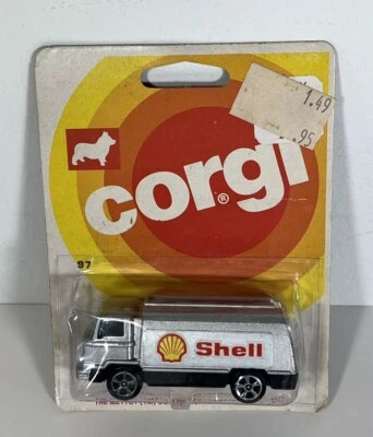 Vintage Corgi Juniors #97 Shell Petrol Tanker Truck On Sealed Card 1/64 - Image 1 of 4