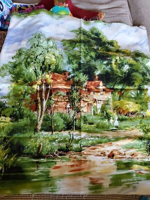 Sewing Fabric Michael Miller Masterpiece Cottage Landscape 26x45" Cotton C2104 - Image 1 of 4