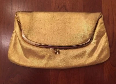 Cartera clutch plegable Ingber vintage cierre beso dorado cojo  Foto 1 de 4