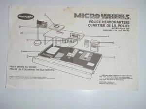 1989 Micro Wheels Police Headquarters Mel Appel NUR Anleitung Vintage - Bild 1 von 2