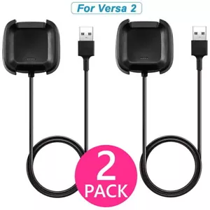 2Pcs USB Replacement Charging Dock Station Cable Cord Charger for Fitbit Versa 2 - Picture 1 of 5