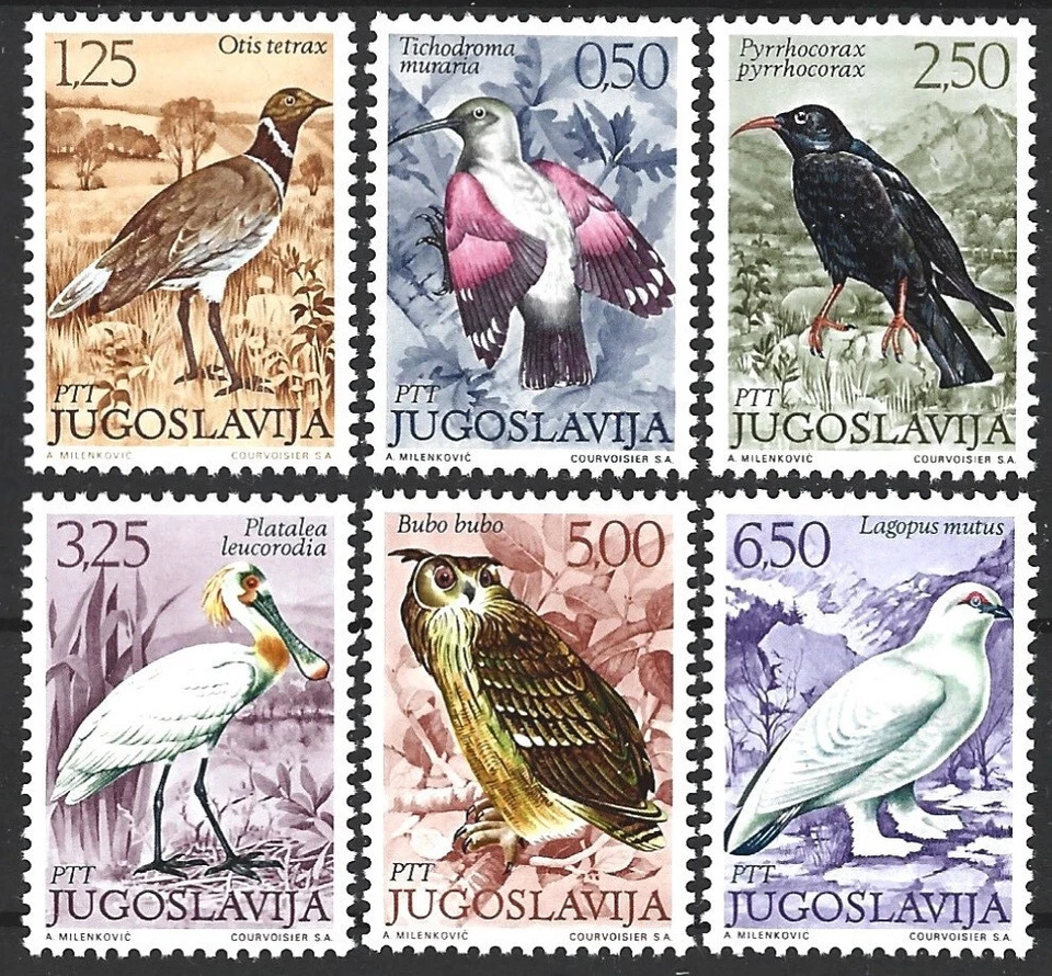 Iugoslávia 1972. Pássaros.  Sc# 1102-1107, MNH - Imagem 1 de 1