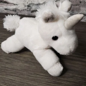 EUC - AURORA All White Plush Unicorn Stuffed Animal Toy 2019 Fleece Body - Imagen 1 de 7