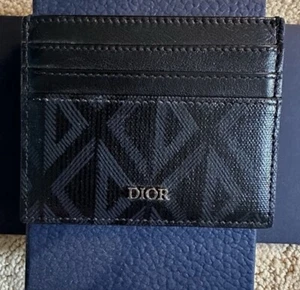 Dior Gray CD Diamond Canvas Cardholder - Picture 1 of 1
