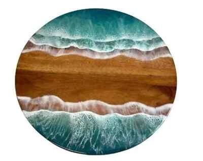 18" Unique Handmade Epoxy Wood Coffee Table Top Home Decor Art - Image 1 of 4