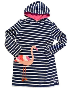 Mini Boden Swim Coverup Girls Terry cloth 9-10 Y Blue Flamingo - Picture 1 of 12