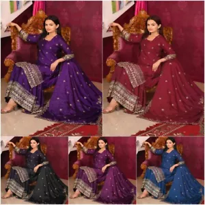Traje étnico indio Bollywood Salwar Kameez fiesta fiesta paquistaní vestido listo para usar - Imagen 1 de 32