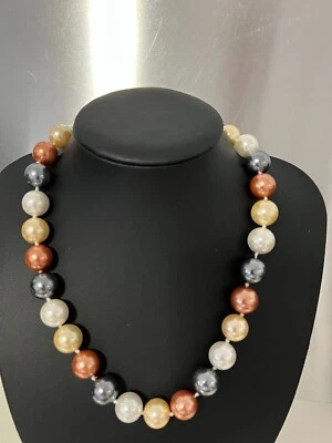 Muschelkernperlen Collier Kette multi Länge 50 cm ! Perlen ca  14 mm ! 135 - Bild 1 von 2