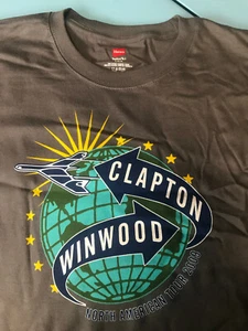 ERIC CLAPTON STEVE WINWOOD 2009 NORTH AMERICA TOUR GRAY ARROW T-SHIRT LARGE - Picture 1 of 4