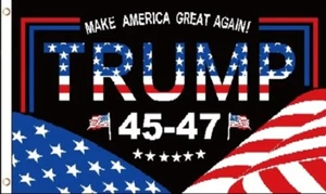 Trump Celebrating 45th and 47th Presidency Patriotic (3'x5') House Flag - Picture 1 of 1