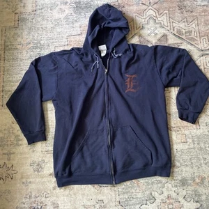 Vintage Majestic Detroit Tigers Hoodie Old English Navy MLB XL Zip - Picture 1 of 7