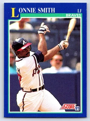Lonnie Smith 1991 Score #543 Atlanta Braves Baseball Card - Image 1 of 2