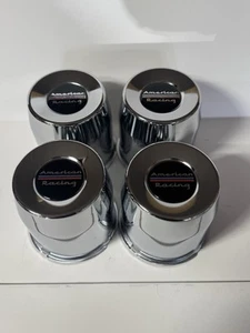 4 AMERICAN RACING 6 LUG CENTER CAPS STEEL CHROME 4.25 OD /AFTERMARKET WHEELS - Picture 1 of 4