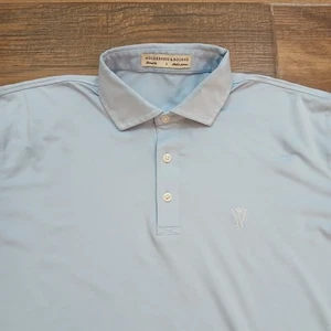 Holderness & Bourne Polo Mens Large Blue Golf Holland Performance Stretch Flex - Picture 1 of 10