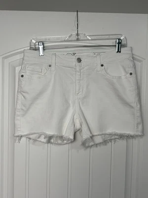 Pantalones Cortos Vineyard Vines Para Mujer 6 Blancos Desgastados Dobladillo Deshilachado Denim Verano Foto 1 de 4