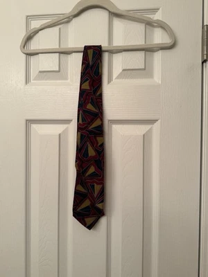 Corbata Pierre Balmain Paris Hecha en Italia Para Hombre 100% Seda Geométrica Cuello Foto 1 de 2