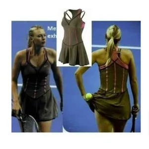 NIKE Maria Sharapova Active tennis Dress w/ Bra Taupe Pink Brown Size L Stretch - Picture 1 of 2