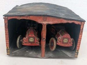 Antique Orobr Made In Germany Windup Firetrucks And Station - Picture 1 of 18
