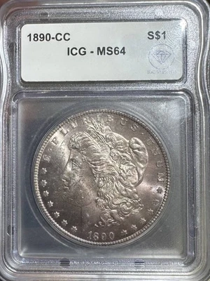 1890 CC Morgan Silver Dollar ICG MS-64 IDC Verified - Image 1 of 2