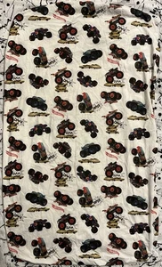 Pottery Barn Kids Hot Wheels Monster Trucks Crib Fitted Sheet 27.5”x 52”x 10” in - Picture 1 of 6