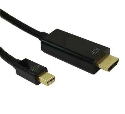 10ft Mini DisplayPort to HDMI Cable 30AWG Gold Plated  4Kx2K@30Hz  Black - Image 1 of 3