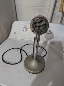 Astatic D-104 Silver Desk Stand Microphone Chrome (Untested Parts AS-IS) - Zdjęcie 1 z 3