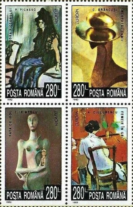Romania 1993 - Europa Cept - Contemporary Art - Block of 4 - MNH - Image 1 of 1