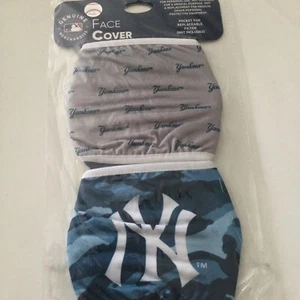 NEW YORK YANKEES 2 PACK FACE MASKS ADULT MLB BY FOCO NWT - Picture 1 of 4