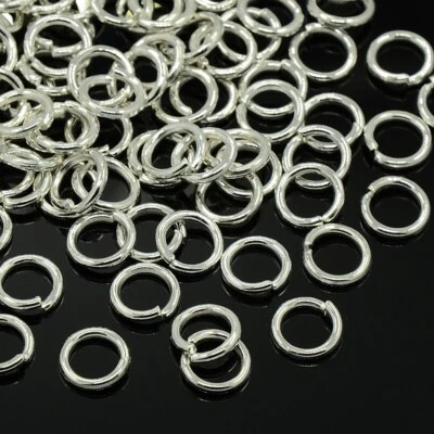 200Pcs 18 Gauge Silver Color Plated Alloy Open Jump Rings Jewelry Findings 8x1mm - Imagem 1 de 2
