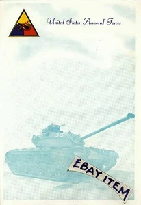 MILITARY COLOR LETTERHEAD US ARMY TANK M48 M60 WORLD WAR l ll - Picture 1 of 1