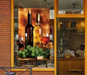 3D Traube Wein Glas H2956 Fensteraufkleber Wandgemälde Abziehbilder Honey - Picture 1 of 11
