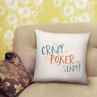 Crazy Poker Lady Cushion Casino Gambling Texas Hold'em Bedroom Lounge-40cmx 40cm
