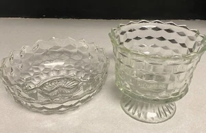 Fostoria American Nappy Serving Bowl & Homco Compote Bowl - Picture 1 of 5