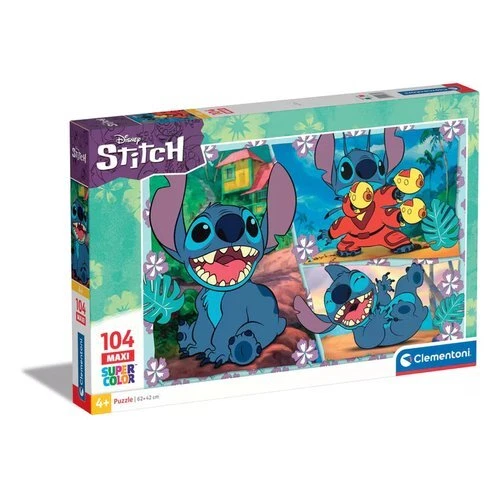 Clementoni Puzzle 104 pz Maxi Super Color 4-6a (48,5x33,5cm) DISNEY STITCH 23776 - Immagine 1 di 1
