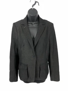MAX STUDIO Womens Grey Pockets Long Sleeve One Button Blazer Size 6 - Picture 1 of 8
