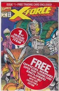 Tarjeta Shatterstar sellada X-Force #1B (Quiosco) Marvel 1991 todavía con bolsa de polietileno - Imagen 1 de 2