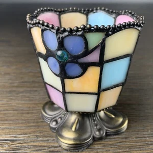 Candelabro con luz de té votiva estilo Tiffany vitral hortensia PartyLite - Imagen 1 de 8