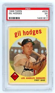 1959 Topps GIL HODGES Dodgers #270 PSA 5 EX Condition