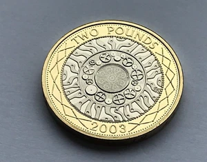 Simply Coins~ 2003 PROOF TWO 2 POUND TECHNOLOGY STANDING ON THE SHOULDERS - Picture 1 of 5