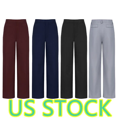 ·Kids Party Suit Trousers Adjustable Waist Regular Fit School Trousers Pant - Image 1 of 4