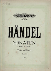 Händel. Sonaten Violine und Klavier Band II (Sitt) Peters No. 2475 b Sonate 4-6